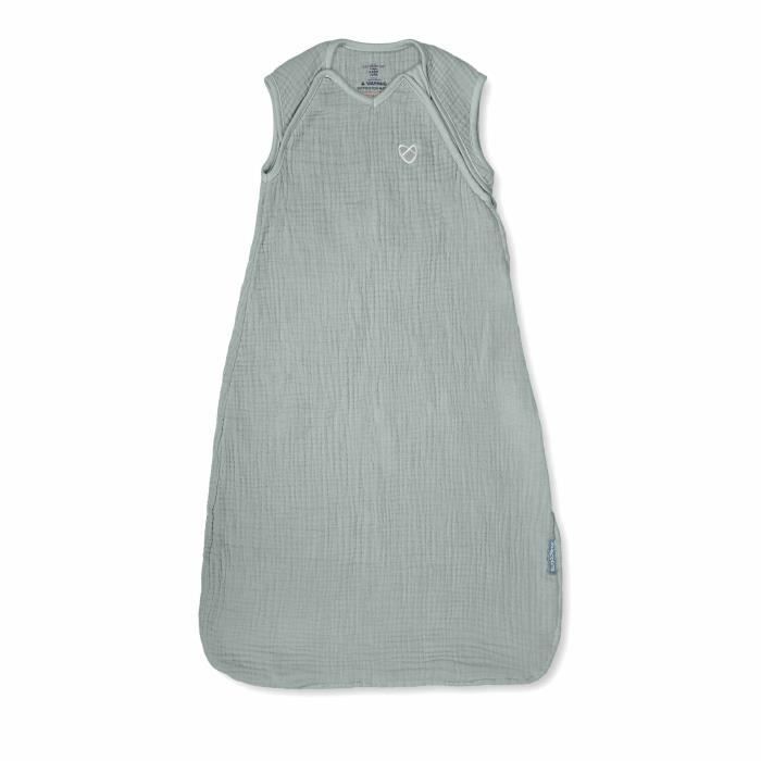INGENUITY Swaddling Bag, Sage Green Sleeping Bag in Cotton Foam, TOG 1. Adjustable from 3 to 18 months, Oeko-Tex certified