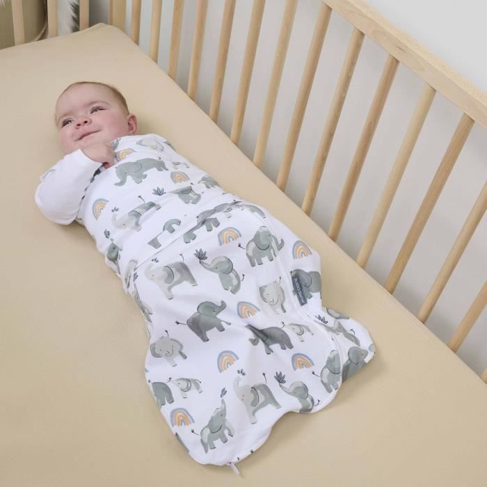INGENUITY, Swaddling Bag, elephant sleeping bag, for mid-season TOG 1. Adjustable from 3 to 6 months, Oeko-Tex certified