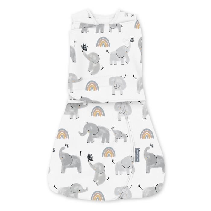 INGENUITY, Swaddling Bag, elephant sleeping bag, for mid-season TOG 1. Adjustable from 3 to 6 months, Oeko-Tex certified