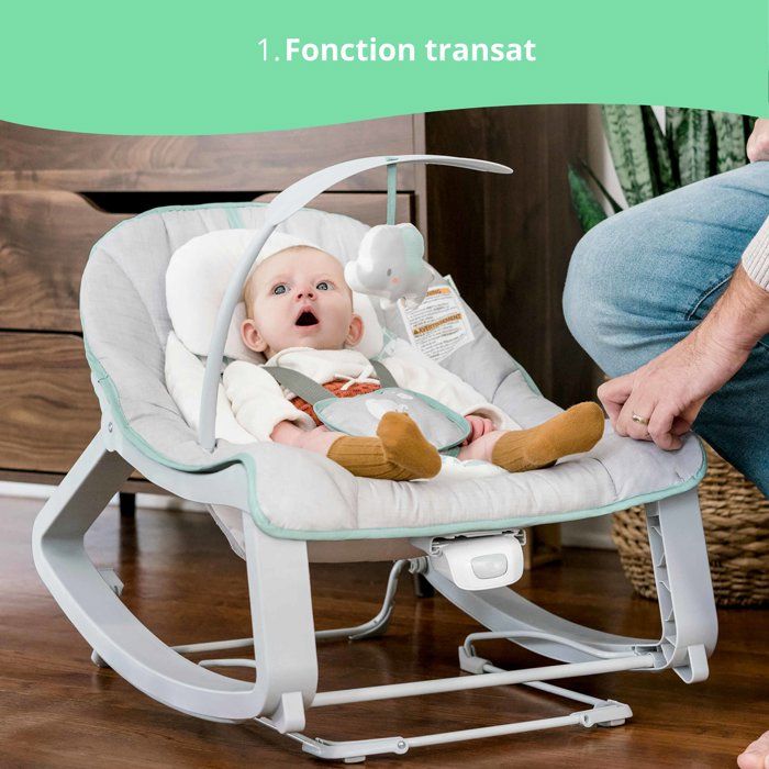 INGENUITY Bouncer 3in1 Keep Cozy - Weaver, Soothing Vibrations, 2 Recline Positions, Up to 18 kilos