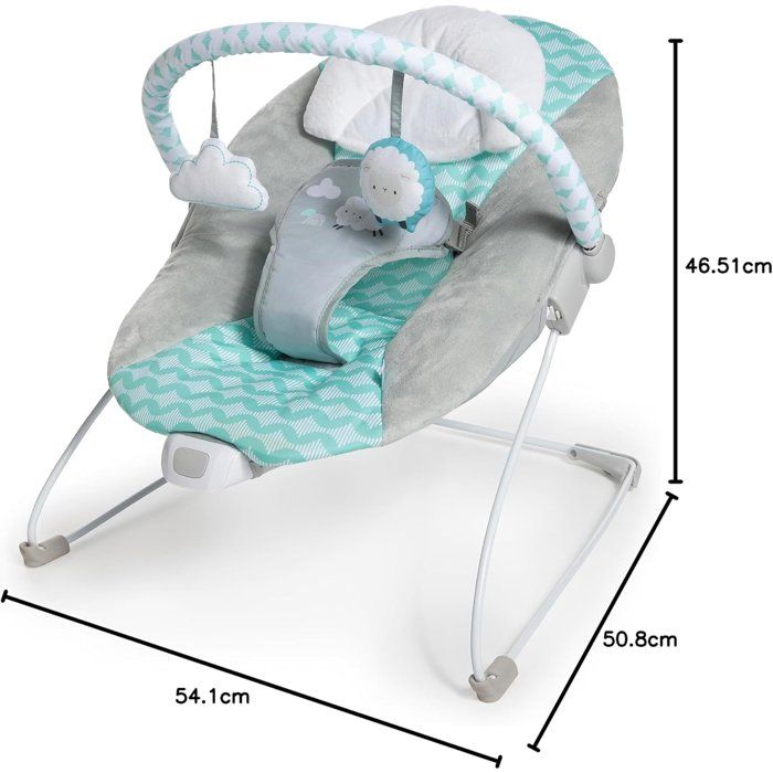 Ity Deckchair Bouncity Bounce, soothing vibrations, play arch with 2 toys, removable and machine washable - Goji
