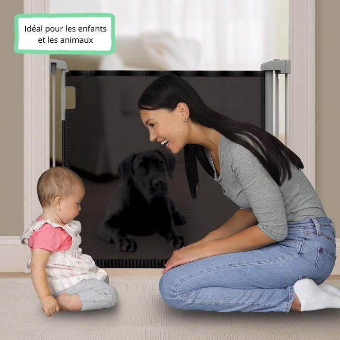 INGENUITY Child Safety Gate up to 136cm, Roll-up, Auto Close, Easy to Install
