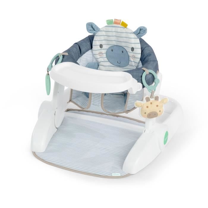 INGENUITY Prop Spot Learning Seat, 3 Seat Positions, Tray & 2 Toys, Casi the Zebra