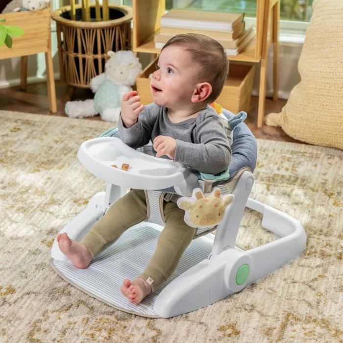 INGENUITY Prop Spot Learning Seat, 3 Seat Positions, Tray & 2 Toys, Casi the Zebra