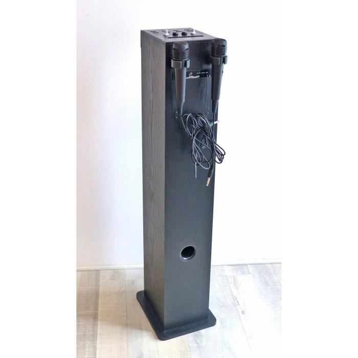 Inovalley HP49CD - Bluetooth sound tower - CD player and Karaoke function - 100W - FM radio - USB port - Aux-in input - Black
