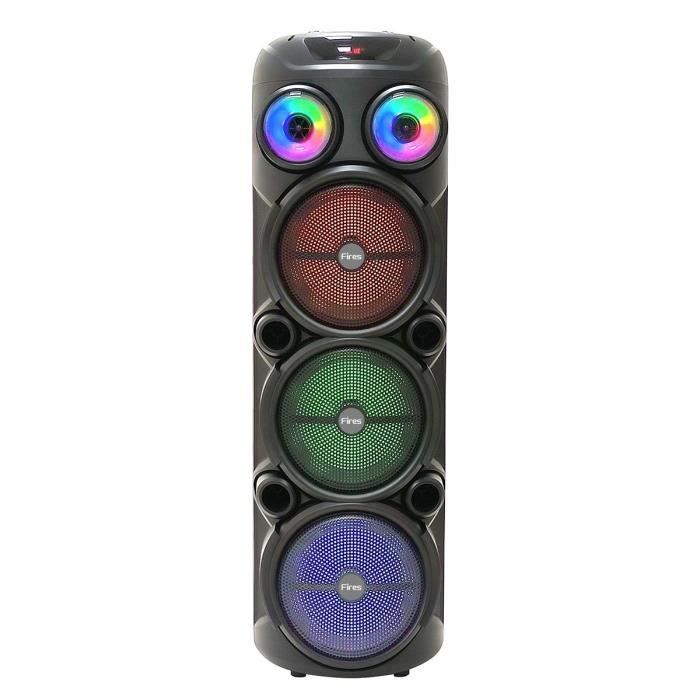 Luminous karaoke speaker - INOVALLEY - KA129-XXL - Bluetooth V5.0 - 90 cm - 1000 W - 3 x 8'' speakers - Wireless microphone included