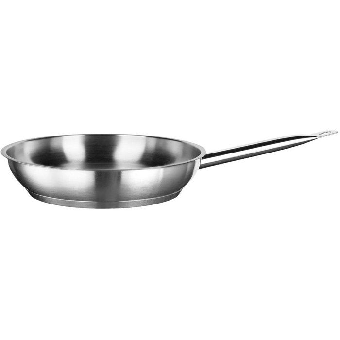 INOXIBAR Poele Professional Stainless Steel Line - Without anti-stick - Ø 24 cm - Gray - All heat sources including induction