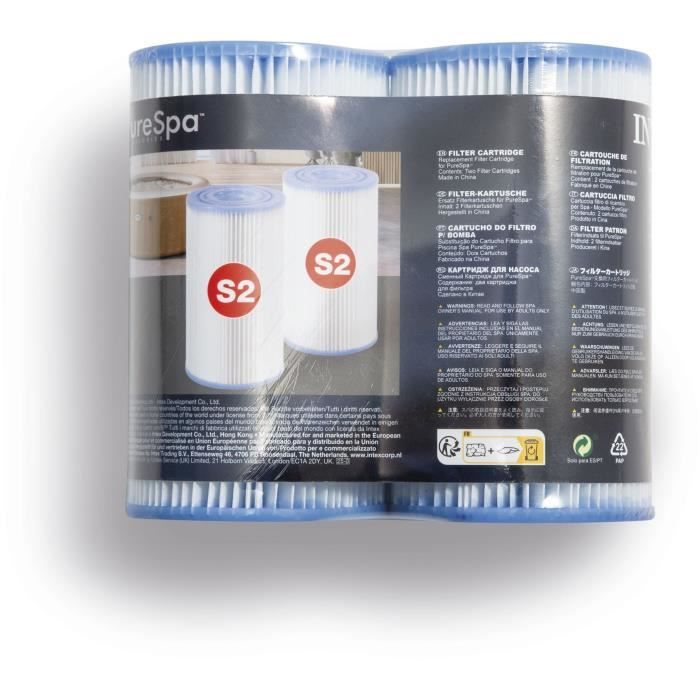 Pack of 2 cartridges - INTEX - For Pure SPA S2