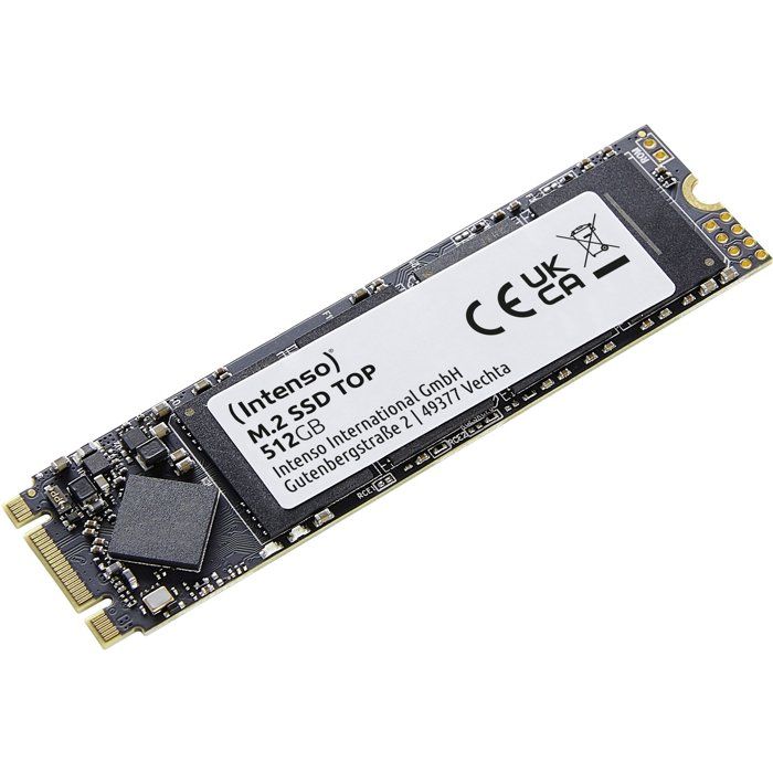 INTENSO - Top - SSD Interne - 512 Go - M.2 SATA III 6 Gb/s - Vitesse de lecture jusqu'a 520 Mo/s