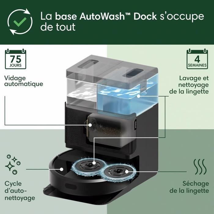 Robot Vacuum Cleaner - iRobot Roomba Plus 405 - Black - IoT Compatible - Programmable Cleaning