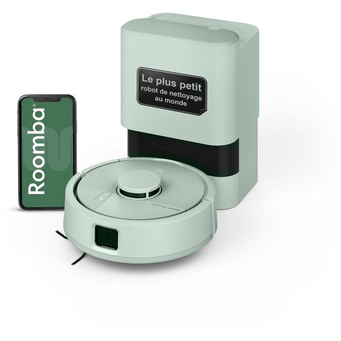 iRobot Roomba Mini Green - Robot Vacuum and Mop + AutoEmpty Docking Station - 7,000 Pa - 2.5 L Dust Bag (Docking Station)