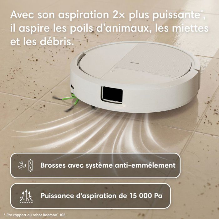 iRobot ROOMBA 115 - Robot Vacuum and Mop - 15,000 Pa - 240 ml - White