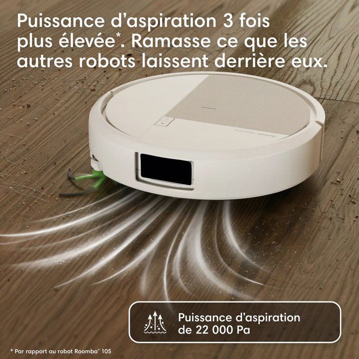 iRobot Roomba Plus 515 Combo Robot + AutoWash - 22 kPa - Multifunction Base - Washing at 75°C - Wipe Drying at 45°C