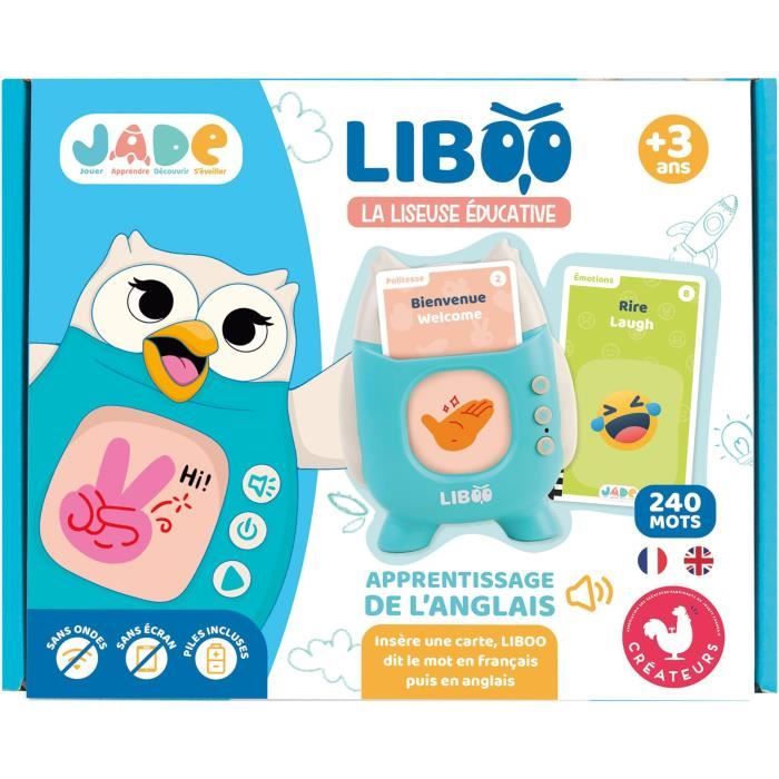 Liboo E-Reader - JADE - French - English - 240 Words - Educational Game - Batteries Included - Vocabulary - Learning - French Design
