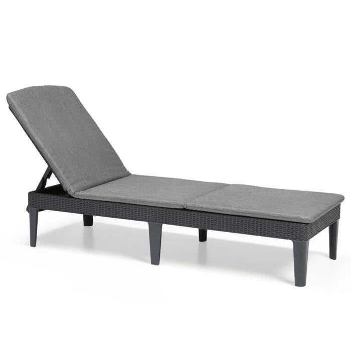ALLIBERT JAIPUR Sunlounger - woven resin imitation - Gray