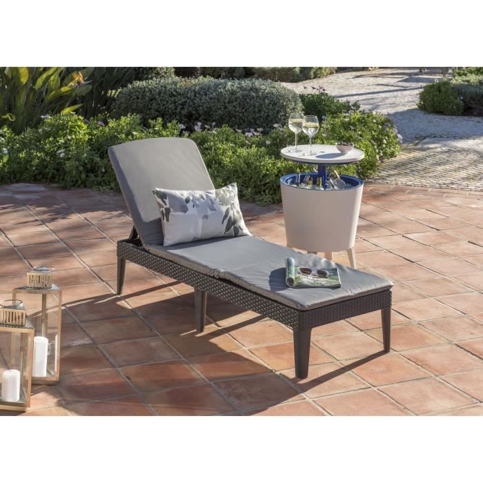 Allibert by Keter - Jaipur - Sunbathing in Imitation Rattan Braided - Gray