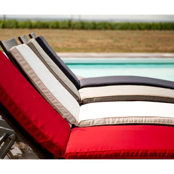 PRIVATE GARDEN MONTE CARLO sunbathing cushion - 185 x 55 x 6 cm - Slate gray