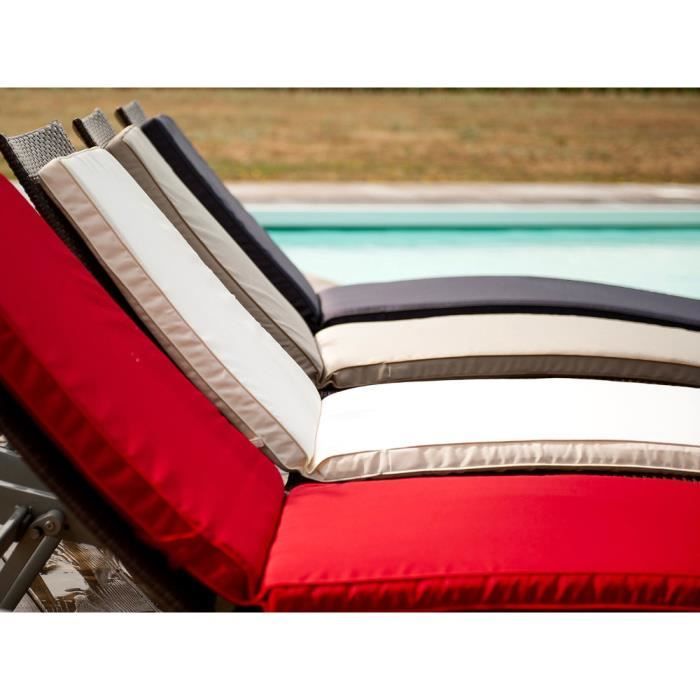 JARDIN PRIVATE MONTE CARLO sun lounger cushion - 185 x 55 x 6 cm - Ivory