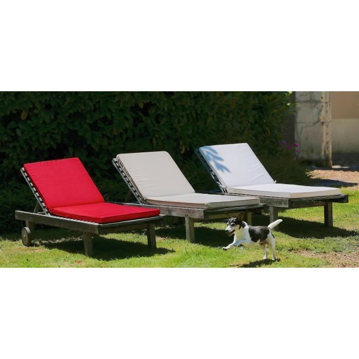 JARDIN PRIVATE MONTE CARLO sun lounger cushion - 185 x 55 x 6 cm - Ivory