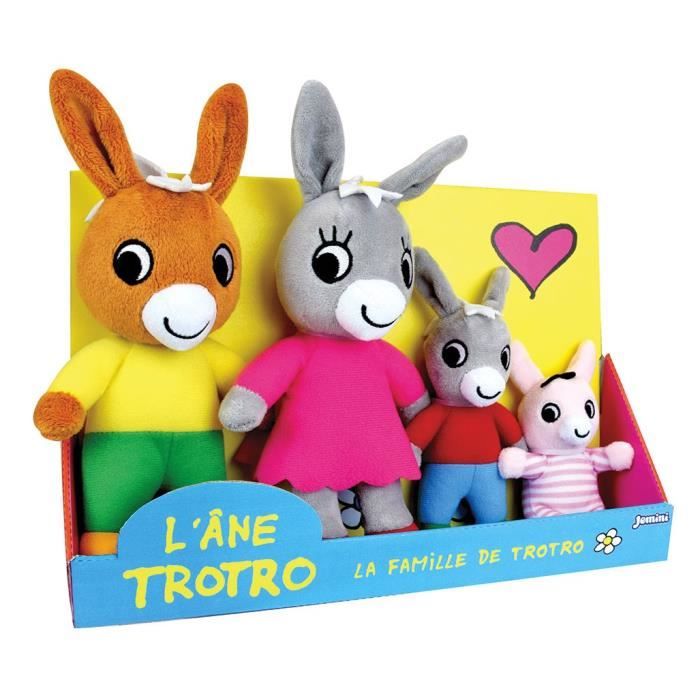 Trotro and Family Plush Box +/- 15 cm - JEMINI - Trotro, his mom, his dad and his little sister.