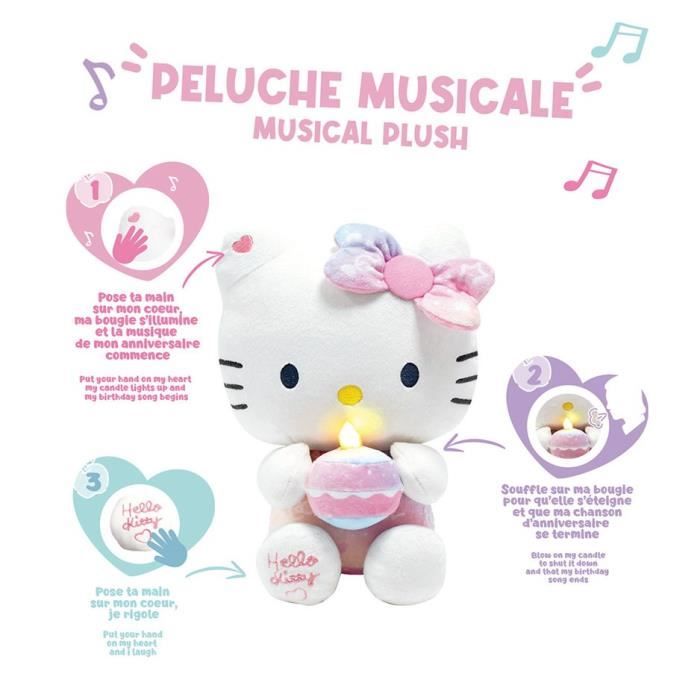Hello Kitty Interactive Plush Birthday +/- 26 cm - JEMINI - Interactive music, candle and laughter.