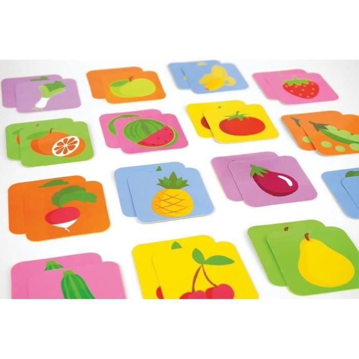 Set of 18 surprise bags - JEMINI - Surprise Market - Fruit or vegetable plush +/- 10 cm, stickers and memo cards