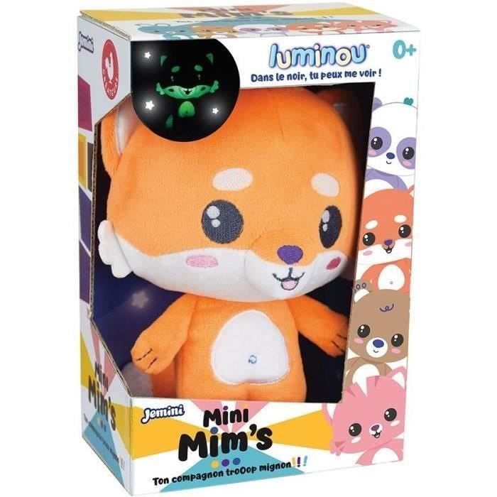 Natural luminous plush toy - JEMINI - Luminou fox mini mim's - Works without battery - +/- 15 cm