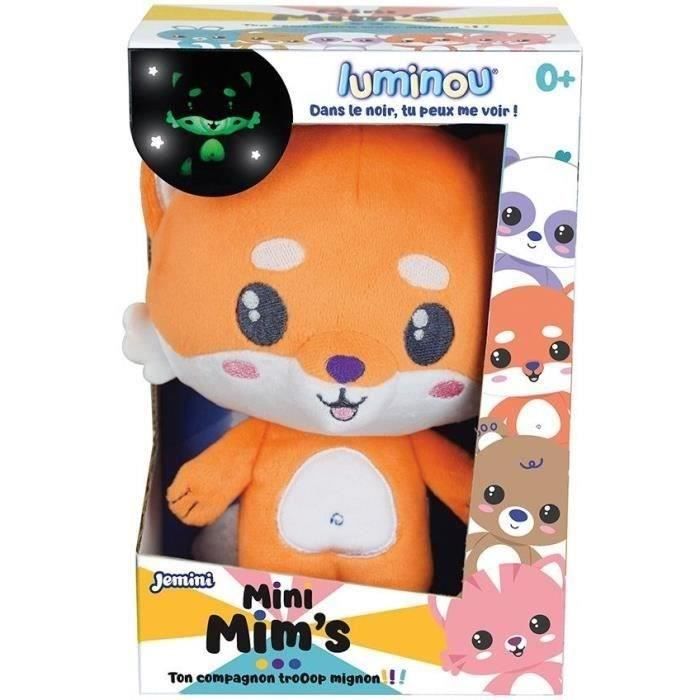 Natural luminous plush toy - JEMINI - Luminou fox mini mim's - Works without battery - +/- 15 cm