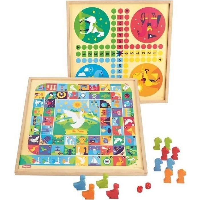 JEUJURA Game of goose and small horses - Wooden tray