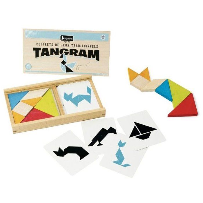 JEUJURA Wooden Tangram Set - Wooden Box