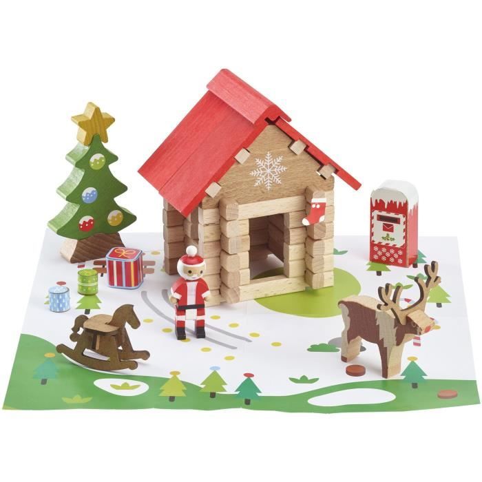 Santa's Cabin - Construction Game - JEUJURA - 60 pieces