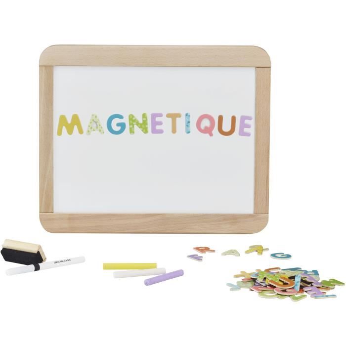 Wooden school slate - JEUJURA - Double-sided magnetic: chalk and erasable felt-tip pen