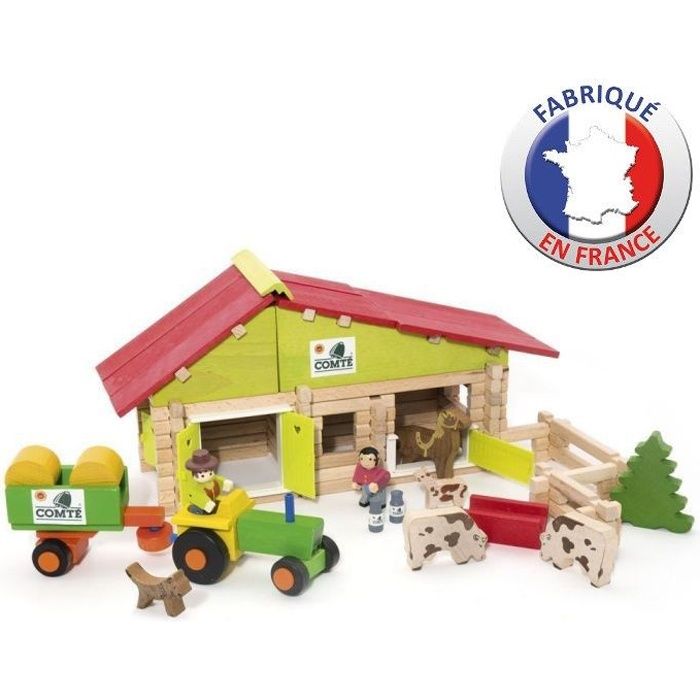 JEUJURA - Wooden Farm with Tractor and Animals - 140 pcs