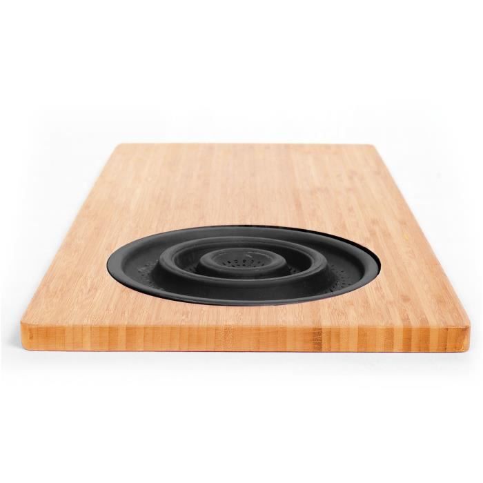 JOCCA - 1633N - Bamboo Cutting Board with Strainer - Black