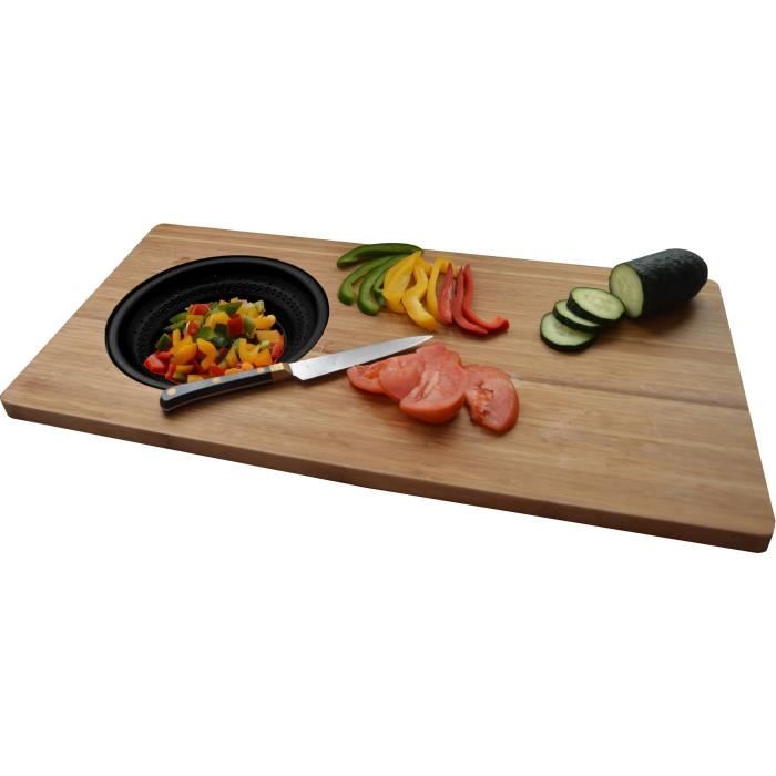 JOCCA - 1633N - Bamboo Cutting Board with Strainer - Black