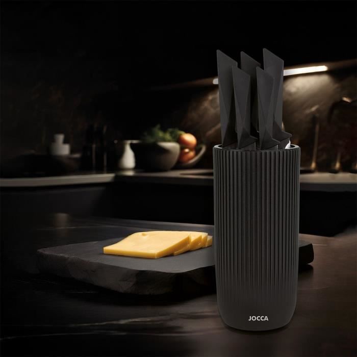 Set of 5 knives - JOCCA - Polypropylene block - Black