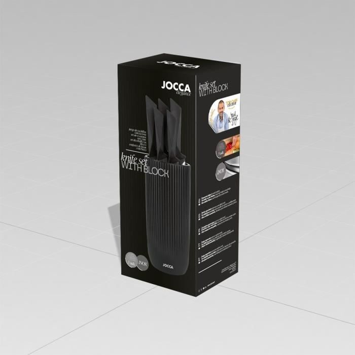 Set of 5 knives - JOCCA - Polypropylene block - Black