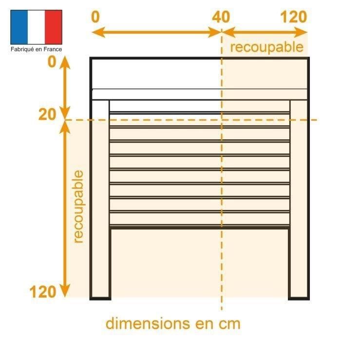 Roller shutter - PVC - Manual strap - L 100 x H 120 cm