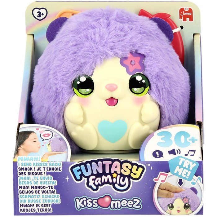 Funtasy Family - Interactive Plush Toy - JUMBO - Kiss Meez Hamster - Ages 3 and up
