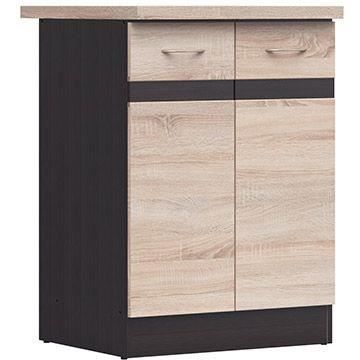 Junona Cooking Low Cabinet 60 Cm - 2 doors - Worktop - Chene Sonoma