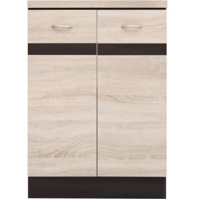 Junona Cooking Low Cabinet 60 Cm - 2 doors - Worktop - Chene Sonoma
