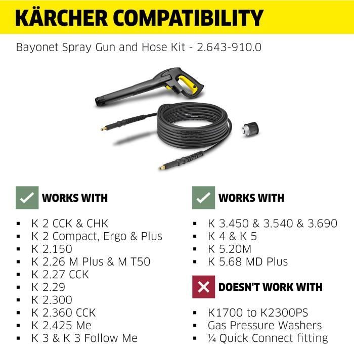 KÄRCHER Quick coupling set compatible with all machines except models with winder
