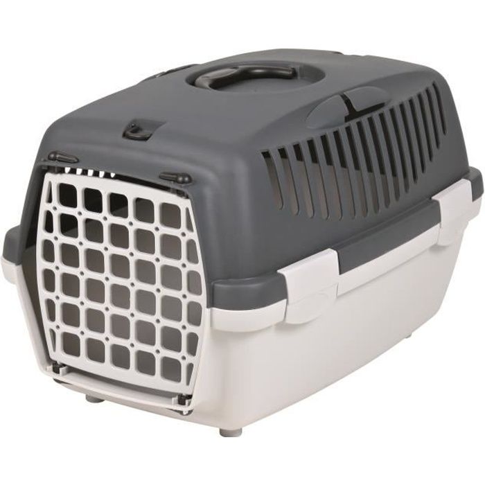 TRIXIE Capri transport box 1 - XS: 32x31x48 cm - light gray and dark gray - for dog and cat