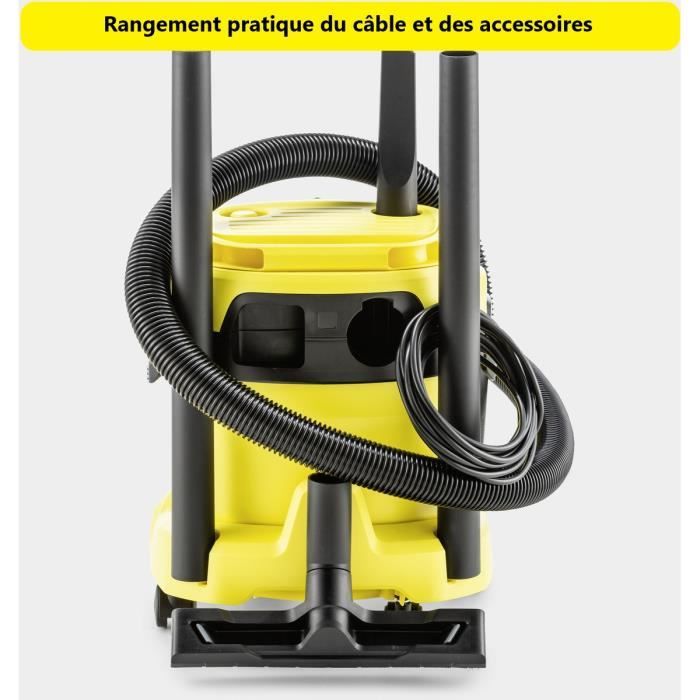Wet and dry vacuum cleaner KARCHER WD 2 Plus V-15/4/18 C - Polypropylene tank 15 L - 1000W (Blower function)