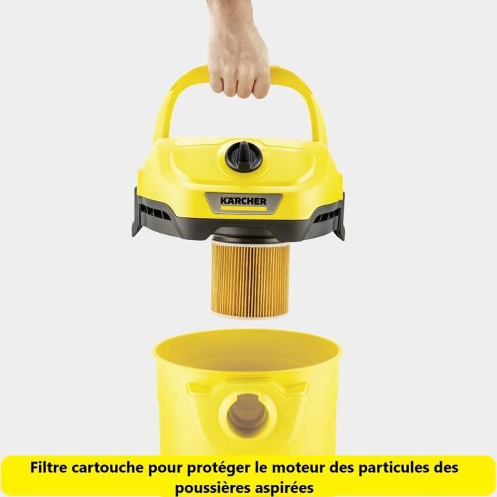 Wet and dry vacuum cleaner KARCHER WD 2 Plus V-15/4/18 C - Polypropylene tank 15 L - 1000W (Blower function)