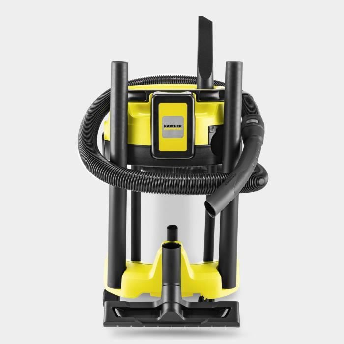 KARCHER WD 3-18 S V-17/20 cordless water and dust vacuum cleaner - Steel - 17 l - Yellow