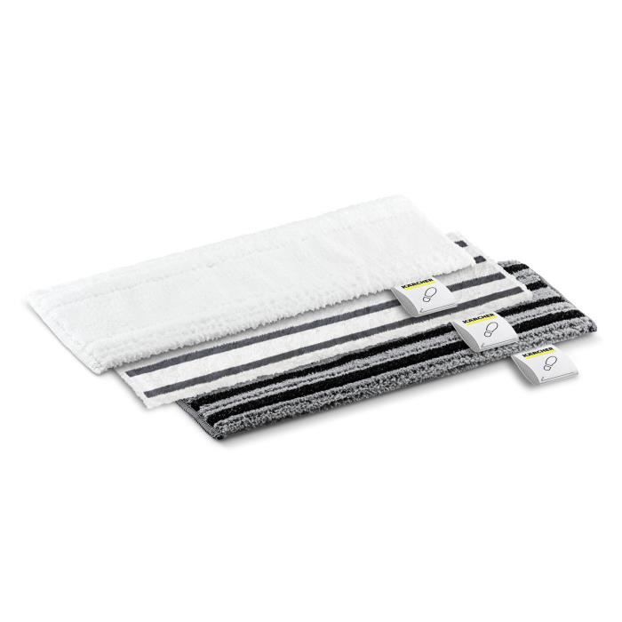 KARCHER - Kit of 3 mops (soft, abrasive and very abrasive) for floor nozzle - Compatible with Easy Fix steam cleaner range
