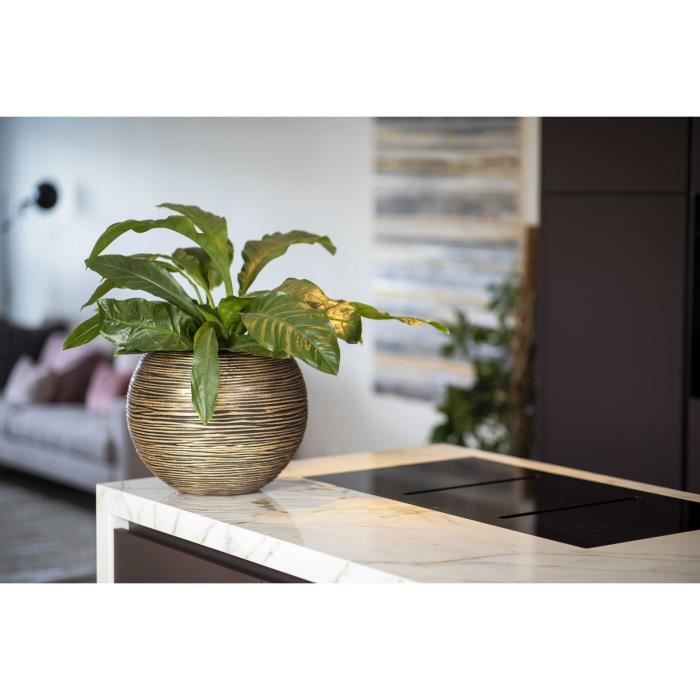 Ball vase - CAPI EUROPE - RIB NL - 40 x 32 cm - Black / Gold