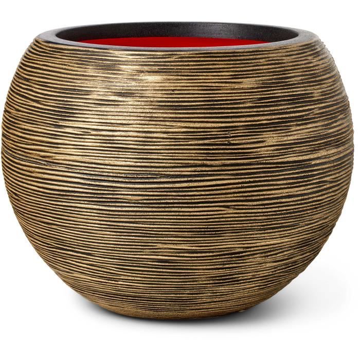 Ball vase - CAPI EUROPE - RIB NL - 40 x 32 cm - Black / Gold