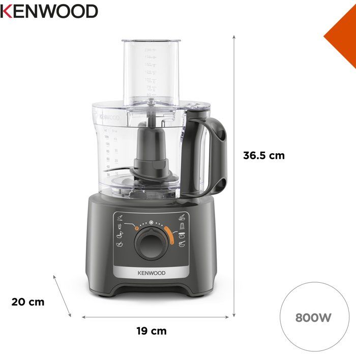 KENWOOD FDP31.020GY multifunction robot - 2 speeds + Pulse - 800W - 2.1L bowl + accessories